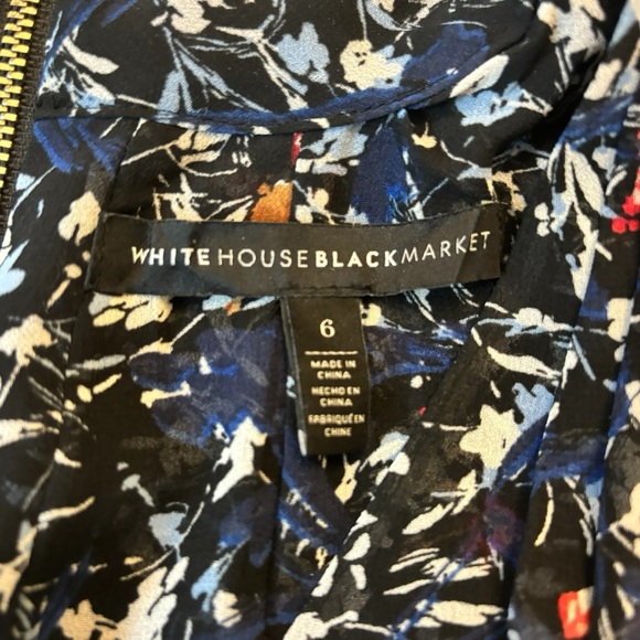 White House Black Market - Sleeveless Floral Choker Zip Back Blouse – Size 6 - Picture 9 of 10